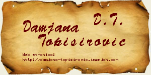 Damjana Topisirović vizit kartica